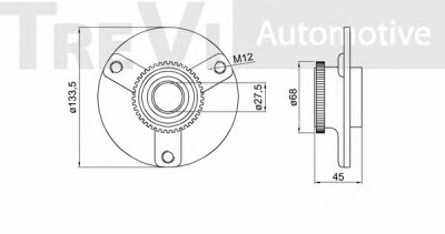 TREVI AUTOMOTIVE wb2125 -  Комплект подшипника ступицы колеса